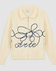 Pull en maille avec logo en fleuri