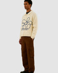 Pull en maille avec logo en fleuri